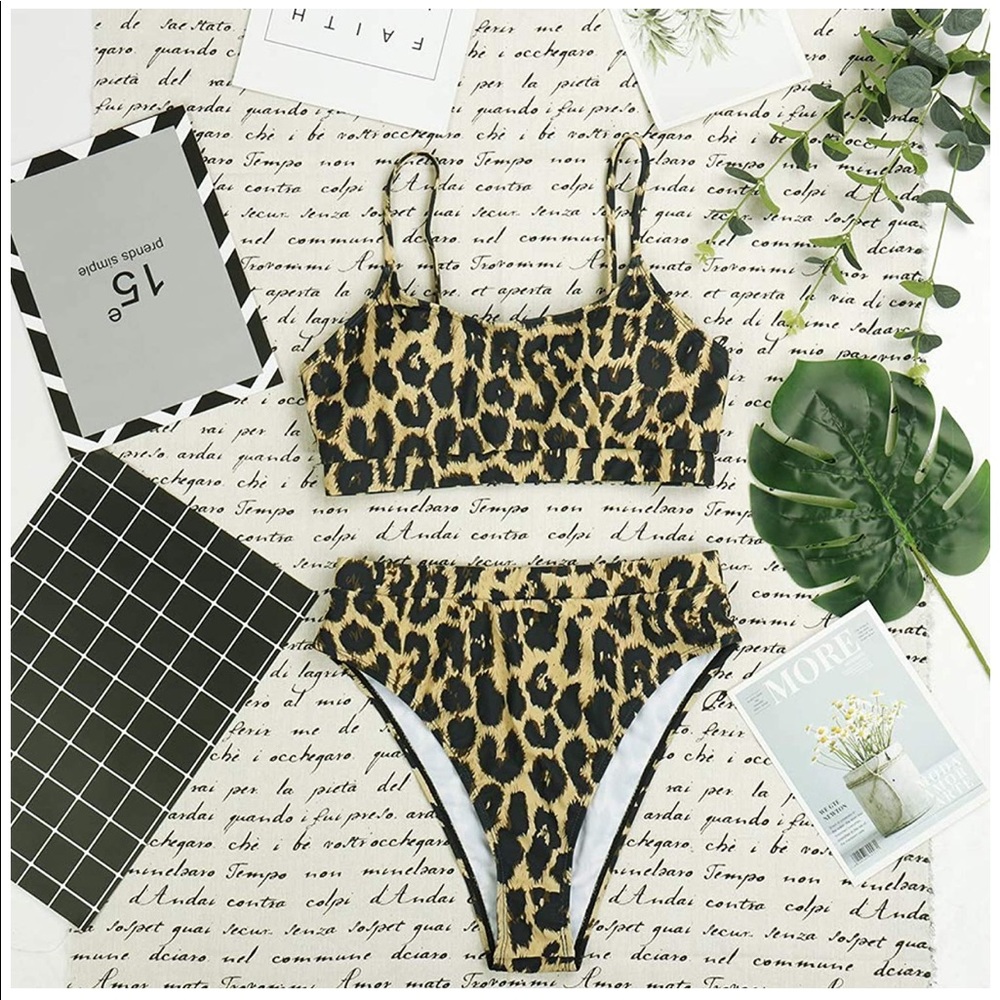 High Cut High Waisted Cheeky Two Piece Swimsuit